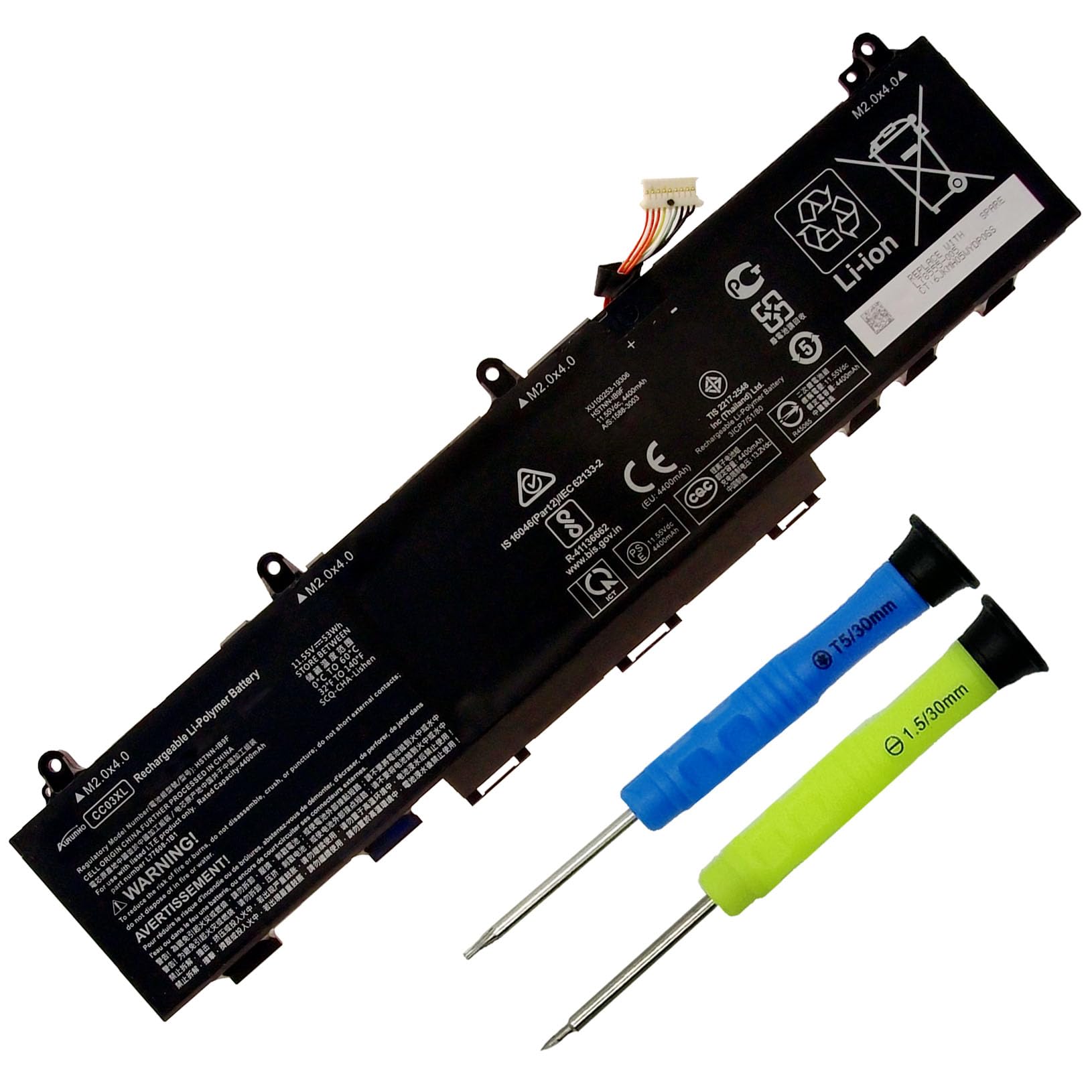 Amazon.com: AURUNHO CC03XL 53Wh Laptop Battery Replacement for HP